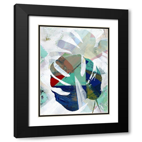 Monstera IV Black Modern Wood Framed Art Print with Double Matting by Cartissi