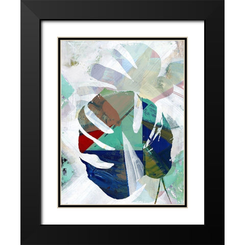 Monstera IV Black Modern Wood Framed Art Print with Double Matting by Cartissi