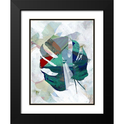 Monstera V Black Modern Wood Framed Art Print with Double Matting by Cartissi