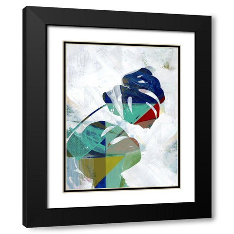 Monstera VI Black Modern Wood Framed Art Print with Double Matting by Cartissi