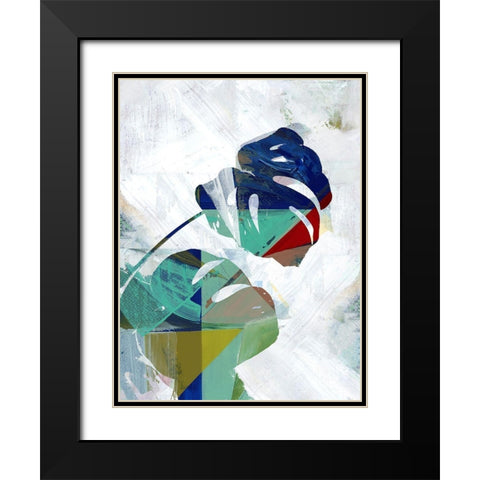 Monstera VI Black Modern Wood Framed Art Print with Double Matting by Cartissi