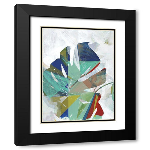 Monstera VIII Black Modern Wood Framed Art Print with Double Matting by Cartissi