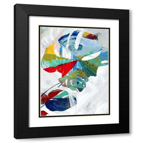 Monstera IX Black Modern Wood Framed Art Print with Double Matting by Cartissi
