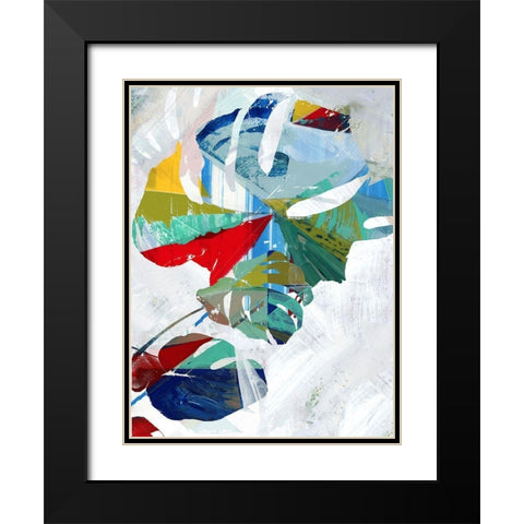 Monstera IX Black Modern Wood Framed Art Print with Double Matting by Cartissi