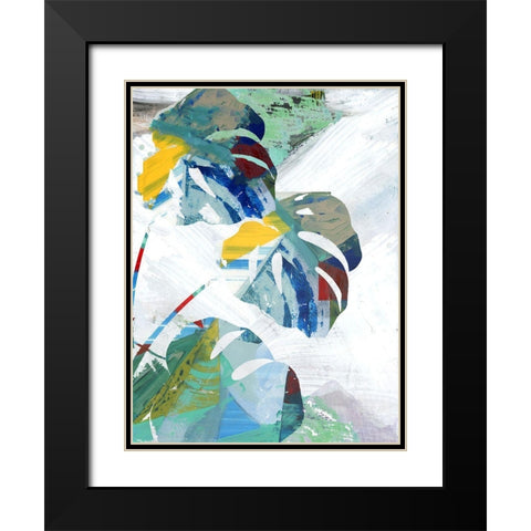 Monstera X Black Modern Wood Framed Art Print with Double Matting by Cartissi