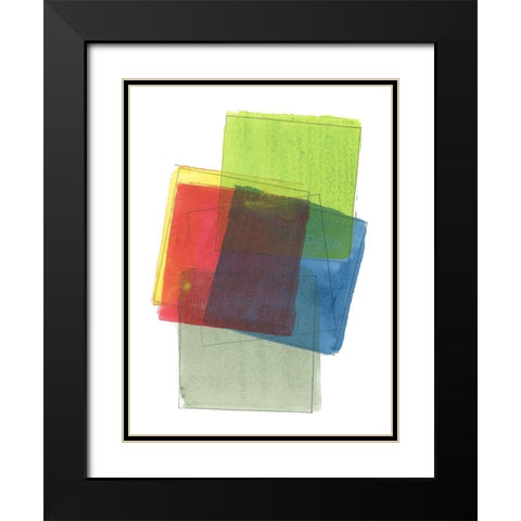 Graphene III Black Modern Wood Framed Art Print with Double Matting by Cartissi