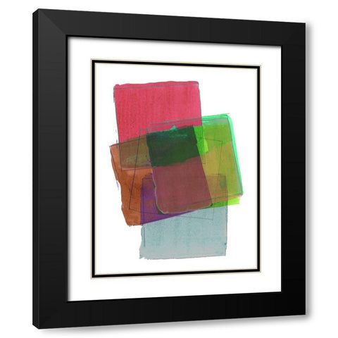 Graphene VI Black Modern Wood Framed Art Print with Double Matting by Cartissi