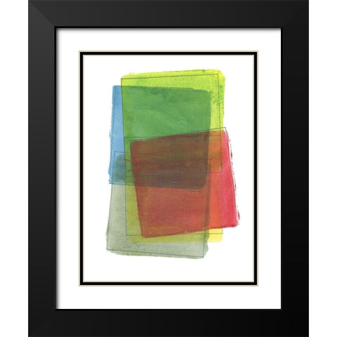 Graphene VII Black Modern Wood Framed Art Print with Double Matting by Cartissi