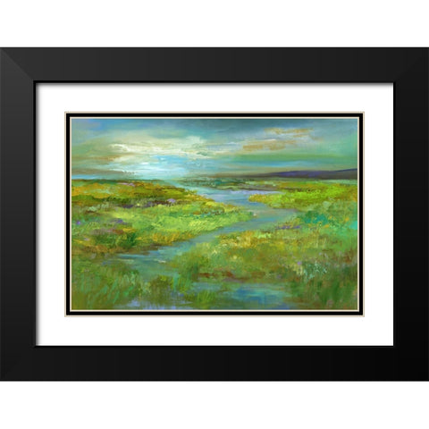 Wetlands in Spring Black Modern Wood Framed Art Print with Double Matting by Finch, Sheila