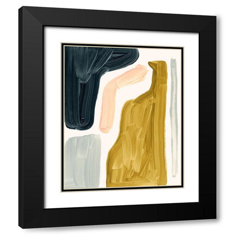 Brushy Shapes I Black Modern Wood Framed Art Print with Double Matting by Barnes, Victoria