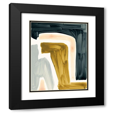 Brushy Shapes III Black Modern Wood Framed Art Print with Double Matting by Barnes, Victoria