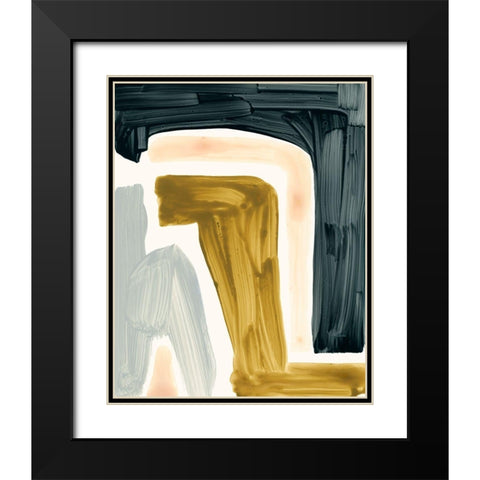 Brushy Shapes III Black Modern Wood Framed Art Print with Double Matting by Barnes, Victoria