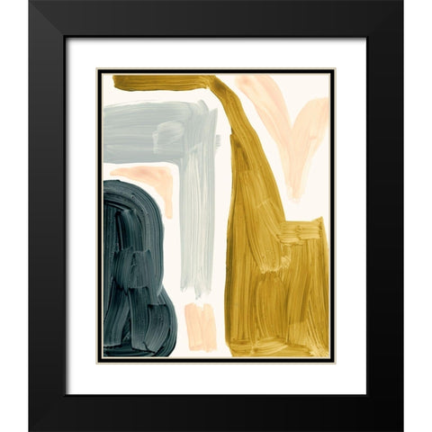 Brushy Shapes IV Black Modern Wood Framed Art Print with Double Matting by Barnes, Victoria