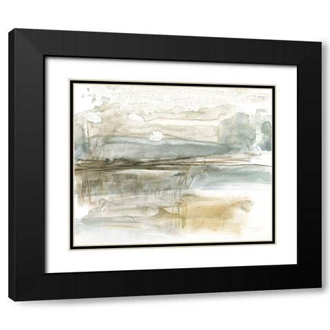 Stark Neutral Landscape I Black Modern Wood Framed Art Print with Double Matting by Goldberger, Jennifer