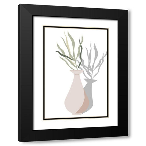 Vase and Stem I Black Modern Wood Framed Art Print with Double Matting by Wang, Melissa
