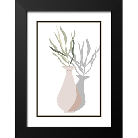 Vase and Stem I Black Modern Wood Framed Art Print with Double Matting by Wang, Melissa