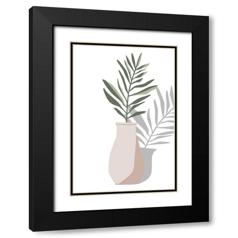 Vase and Stem II Black Modern Wood Framed Art Print with Double Matting by Wang, Melissa