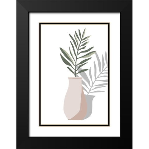 Vase and Stem II Black Modern Wood Framed Art Print with Double Matting by Wang, Melissa