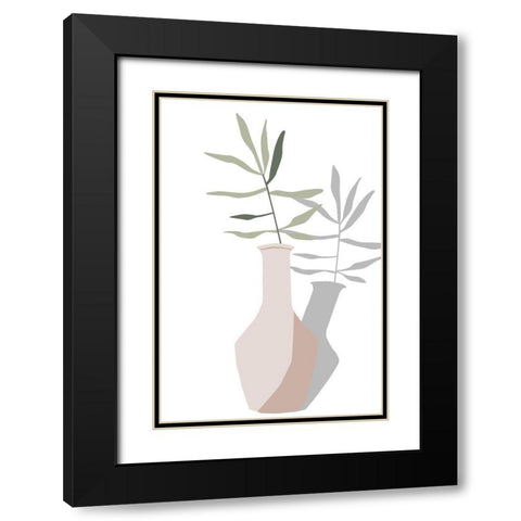 Vase and Stem III Black Modern Wood Framed Art Print with Double Matting by Wang, Melissa