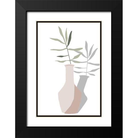 Vase and Stem III Black Modern Wood Framed Art Print with Double Matting by Wang, Melissa