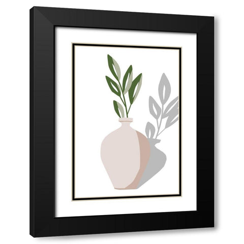 Vase and Stem V Black Modern Wood Framed Art Print with Double Matting by Wang, Melissa