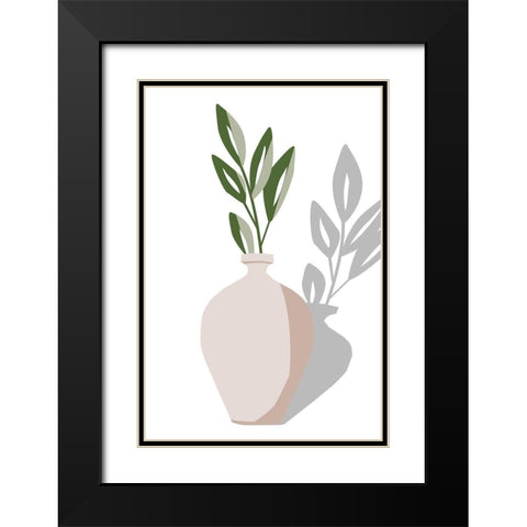 Vase and Stem V Black Modern Wood Framed Art Print with Double Matting by Wang, Melissa