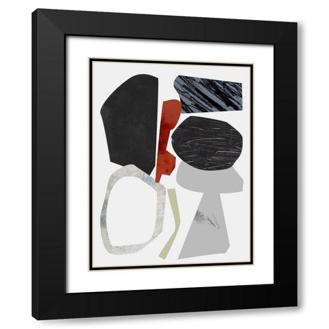 Underground Shapes II Black Modern Wood Framed Art Print with Double Matting by Wang, Melissa