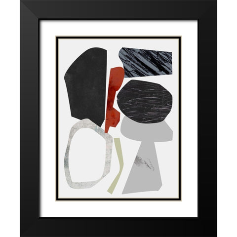 Underground Shapes II Black Modern Wood Framed Art Print with Double Matting by Wang, Melissa