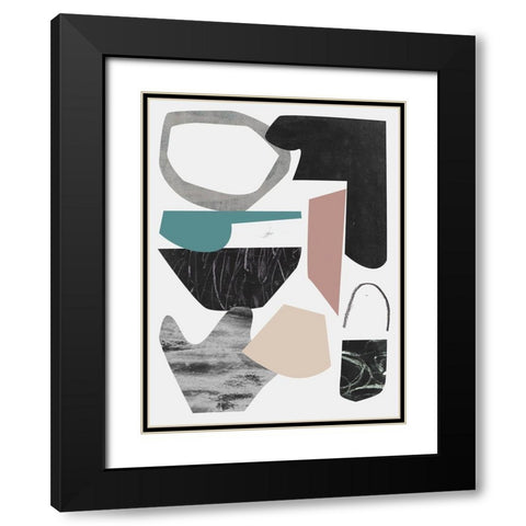 Underground Shapes III Black Modern Wood Framed Art Print with Double Matting by Wang, Melissa