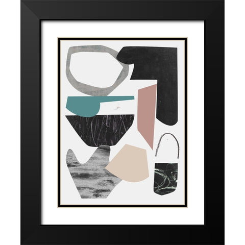 Underground Shapes III Black Modern Wood Framed Art Print with Double Matting by Wang, Melissa