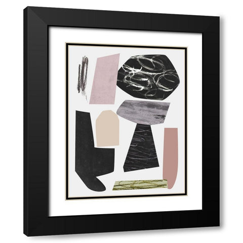 Underground Shapes IV Black Modern Wood Framed Art Print with Double Matting by Wang, Melissa