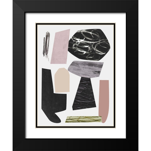 Underground Shapes IV Black Modern Wood Framed Art Print with Double Matting by Wang, Melissa