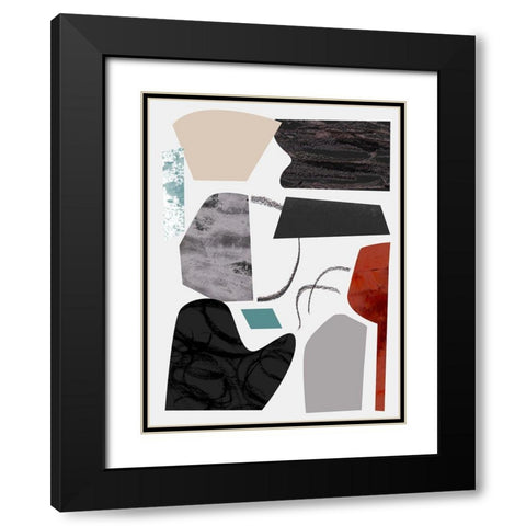 Underground Shapes V Black Modern Wood Framed Art Print with Double Matting by Wang, Melissa