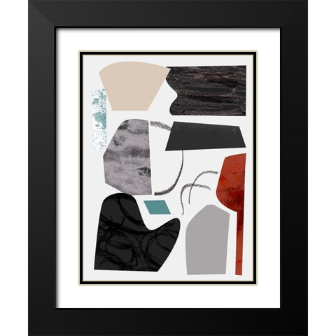 Underground Shapes V Black Modern Wood Framed Art Print with Double Matting by Wang, Melissa