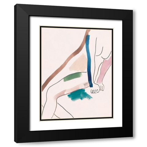 Seated Female Figure I Black Modern Wood Framed Art Print with Double Matting by Wang, Melissa