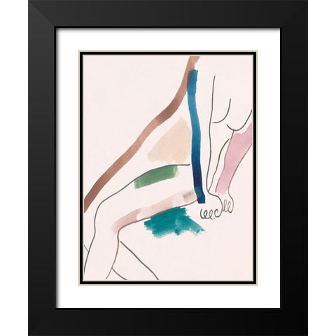 Seated Female Figure I Black Modern Wood Framed Art Print with Double Matting by Wang, Melissa