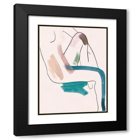 Seated Female Figure II Black Modern Wood Framed Art Print with Double Matting by Wang, Melissa