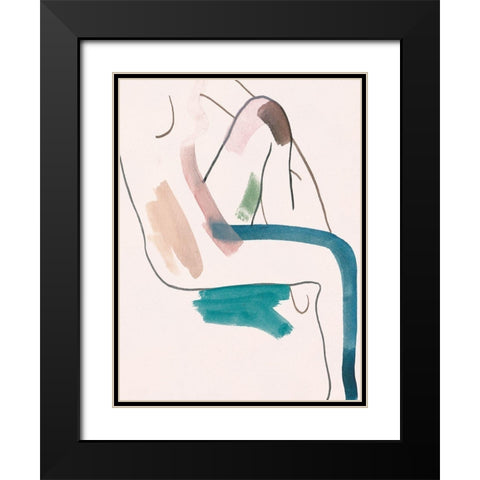 Seated Female Figure II Black Modern Wood Framed Art Print with Double Matting by Wang, Melissa