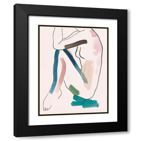 Seated Female Figure VI Black Modern Wood Framed Art Print with Double Matting by Wang, Melissa