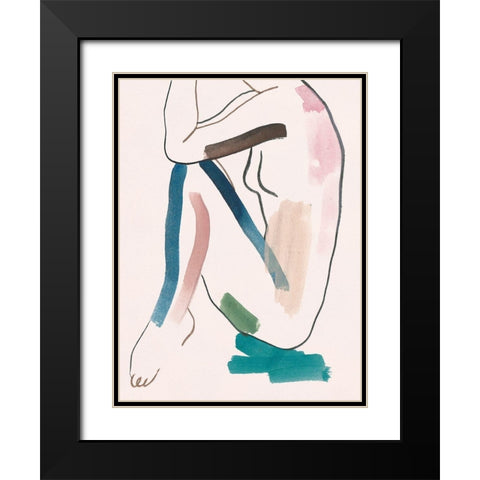 Seated Female Figure VI Black Modern Wood Framed Art Print with Double Matting by Wang, Melissa