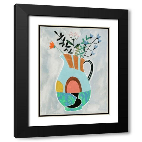 Collage Vase III Black Modern Wood Framed Art Print with Double Matting by Wang, Melissa