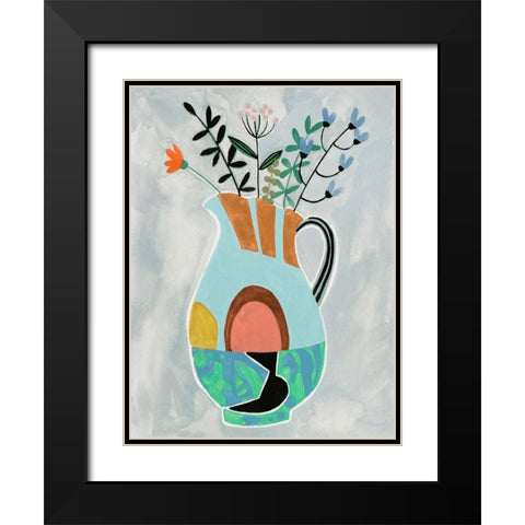 Collage Vase III Black Modern Wood Framed Art Print with Double Matting by Wang, Melissa