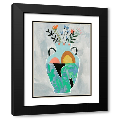 Collage Vase IV Black Modern Wood Framed Art Print with Double Matting by Wang, Melissa