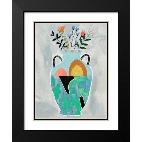 Collage Vase IV Black Modern Wood Framed Art Print with Double Matting by Wang, Melissa