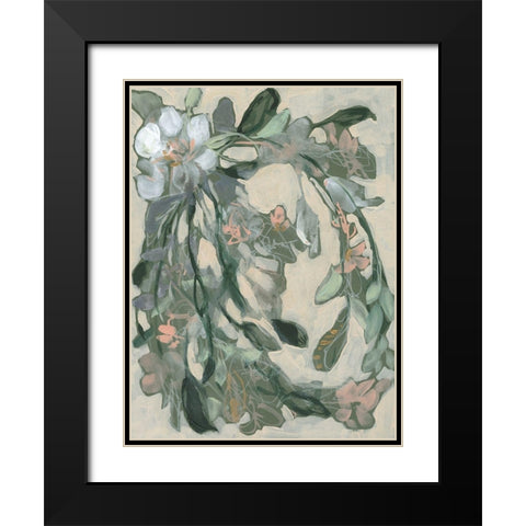 Cascading Bouquet I Black Modern Wood Framed Art Print with Double Matting by Goldberger, Jennifer