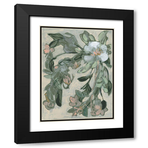 Cascading Bouquet II Black Modern Wood Framed Art Print with Double Matting by Goldberger, Jennifer