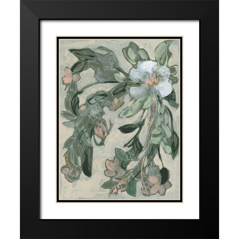 Cascading Bouquet II Black Modern Wood Framed Art Print with Double Matting by Goldberger, Jennifer