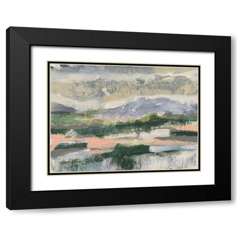 Textured Horizon II Black Modern Wood Framed Art Print with Double Matting by Goldberger, Jennifer