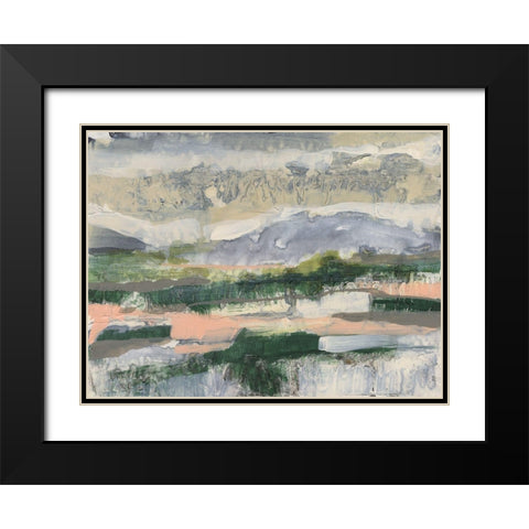 Textured Horizon II Black Modern Wood Framed Art Print with Double Matting by Goldberger, Jennifer