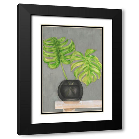 Frond in Vase I Black Modern Wood Framed Art Print with Double Matting by Goldberger, Jennifer